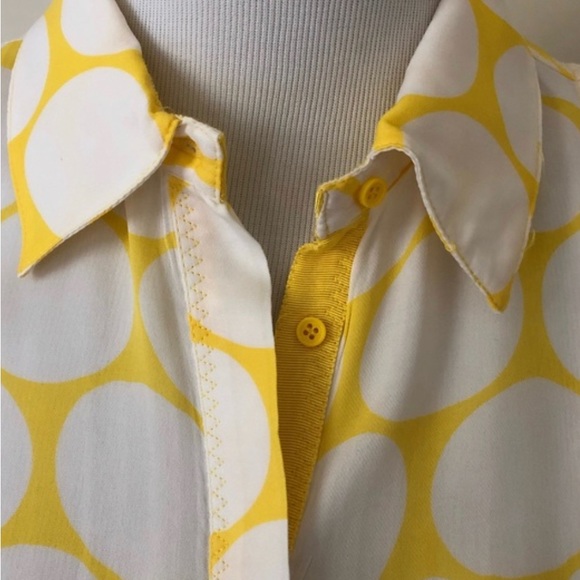 Michael Stars silk yellow polka dot sleeveless top S - Picture 4 of 7